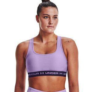 UNDER ARMOUR WOMENS SPORTS BRA MEDIUM MID SUPPORT CROSSBACK KEYHOLE GYM FITNESS